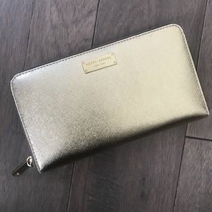 Gold Metallic Henri Bendel Wallet